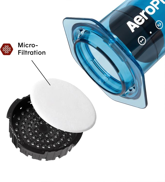 AeroPress Clear Blue Coffee Press, French Press, Pour-Over & Espresso Style | All-in-One Manual Coffee Maker, 2-Minute Brew, Less Bitterness, More Flavor, Portable, Travel & Camping - Image 3