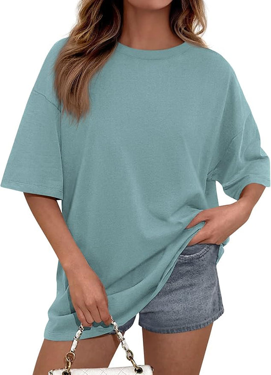 PRETTYGARDEN Womens 2026 Spring Going Out Tops Casual Short Sleeve Crewneck Loose Fit Basic Oversized T Shirts Summer Outfits by PRETTYGARDEN