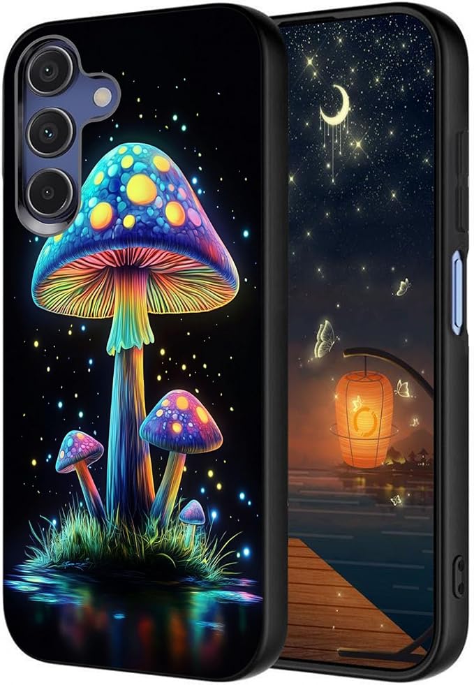 Designed for Galaxy A17 5G Phone Case,Slim Silicone Shockproof Protective Case for Galaxy A17 5G 6.7 inch,Luminous Mushroom by Unknown