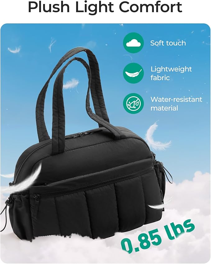 BAGSMART Duffle Bag for Travel, Gym Bag for Women, Weekender Carry on Bag | PVC Wet Pocket, Airline Approved Personal Carry-on Size, Fits Under-seat, One Bag for Gym, Travel, Hospital, Overnight - Image 4