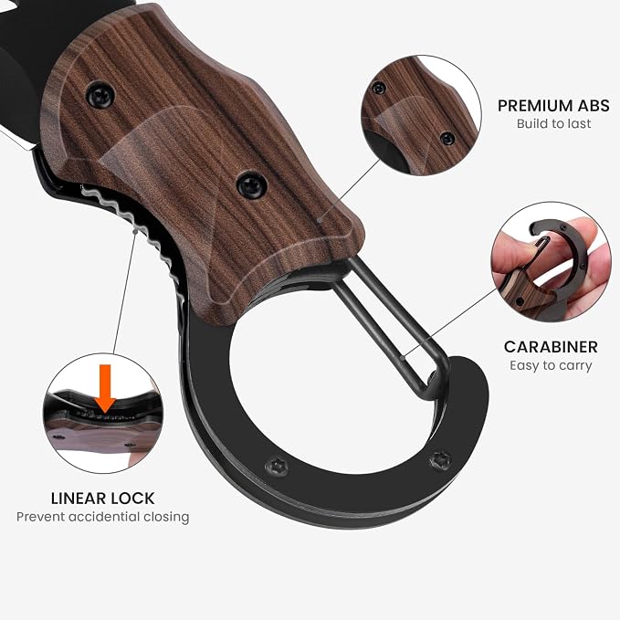 FUNBRO Small Pocket Knife for Men | Cool Box Cutter with 1.34 inch Sharp Blade, EDC Knives Tool for Everyday Carry (Wood Grain) - Image 3