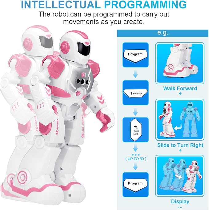 KingsDragon Robots Toy for Kids, RC Gesture Sensing Toy, Interactive Walking Singing Dancing Robot Birthday Presents for Boys Girls Age 6 7 8 9 Years Old,Pink - Image 5