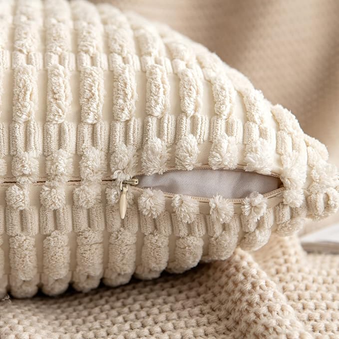 MIULEE Pack of 1 Cream White Long Body Lumbar Decorative Throw Pillow Cover 14x36 Inch for Bed Couch Sofa Living Room Soft Boho Pillow Cover Modern Farmhouse Home Decor - Image 5
