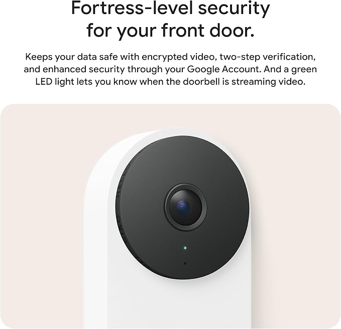 Google Nest Doorbell (Wired, 3rd Gen) - 2K Video, Live View - 2025 - Linen | Video doorbell, 2K HDR, intelligent alerts, color night vision, 2-way audio, works with Google Home & Gemini - Image 12