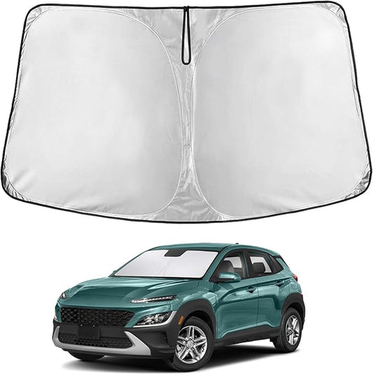 EcoNour Windshield Sunshade Compatible for Hyundai Kona 2018-2021 2022 2023, Sun Visor for Front Windshield & Window Sun Shade Cover, UV Heat Blocker & Protector, Car Accessories by EcoNour