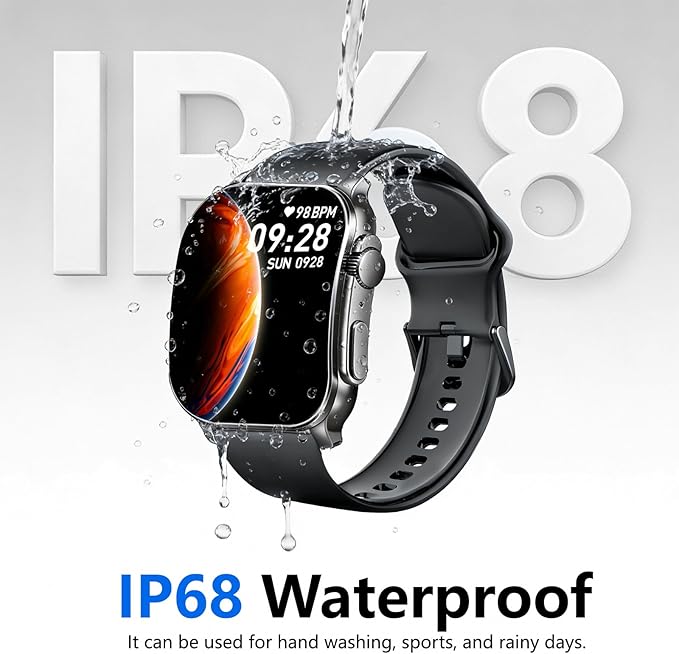 Smart Watch for Men, 2.01" AMOLED Curved HD Screen Smart Watch, Fitness Tracker with 24/7 Heart Rate/Sleep Monitor, IP68 Waterproof Running Watch, Compatible with iOS & Android for Daily Workout Black - Image 6