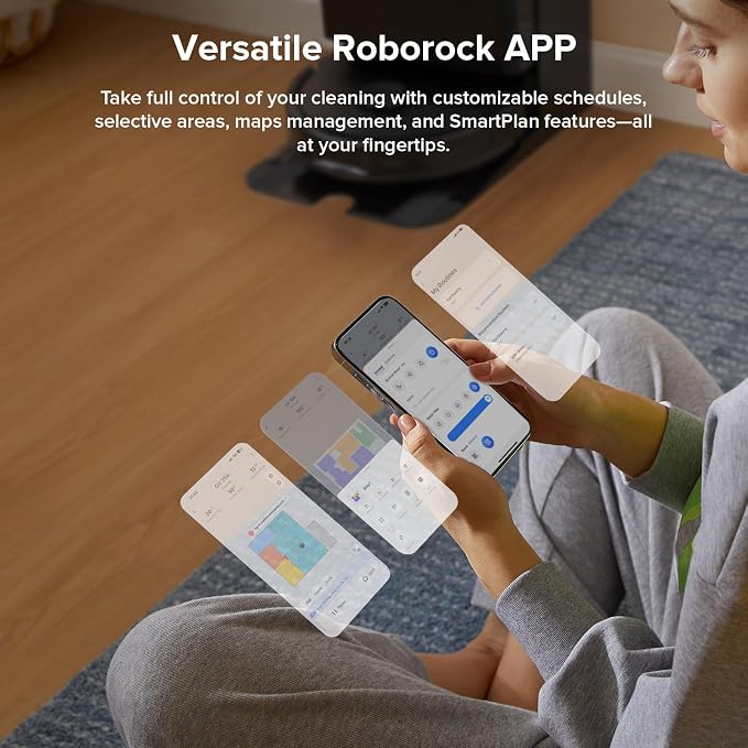 roborock Qrevo Series Robot Vacuum and Mop, Upgraded from Qrevo S | 8000Pa Suction, Anti-Tangle Brushes, Smart Obstacle Avoidance, Auto Mop Washing, All-in-One Dock, Spinning Mop, Black(QV 35A) - Image 9