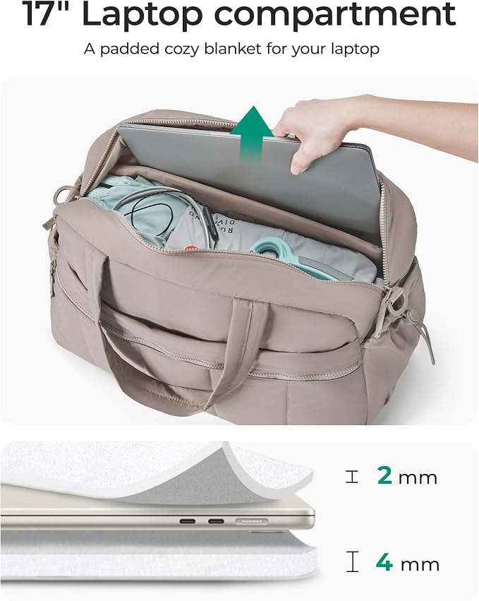 BAGSMART Duffle Bag for Travel, Gym Bag for Women, Weekender Carry on Bag | PVC Wet Pocket, Airline Approved Personal Carry-on Size, Fits Under-seat, One Bag for Gym, Travel, Hospital, Overnight - Image 4