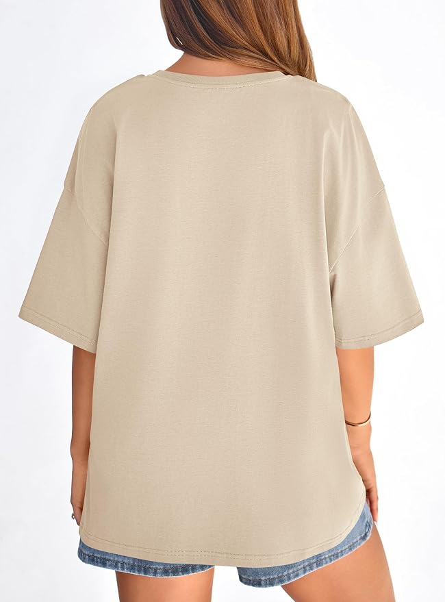 PRETTYGARDEN Womens 2026 Spring Going Out Tops Casual Short Sleeve Crewneck Loose Fit Basic Oversized T Shirts Summer Outfits - Image 6