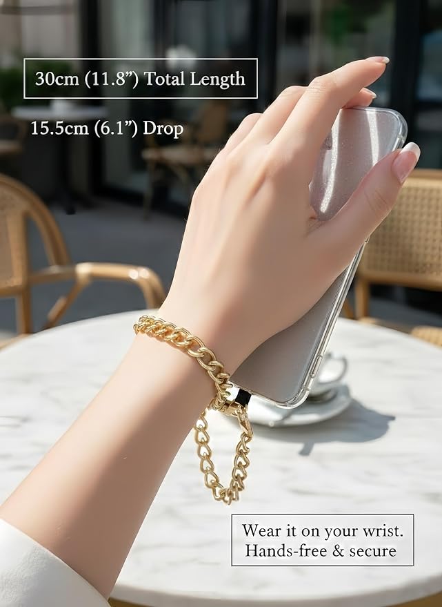 Metal Phone Wrist Lanyard Lightweight Aluminum Cellphone Strap Wristlet Classic Metal Phone Chain for Women and Men - Image 2