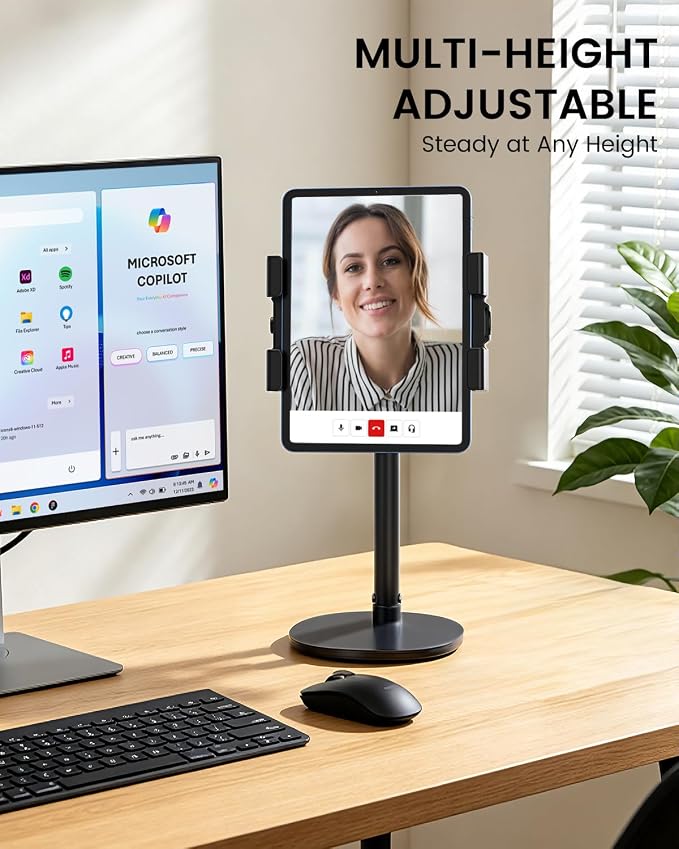 OHLPRO Heavy Duty Portable Monitor Stand for Desk, 22.83" Ultra Tall Tablet Holder with Wide Steel Base, 5.5 LB Capacity, iPad Stand Fits 5-22" Screen, iPad Pro 12.9 13, Office, Kitchen, Drawing - Image 2