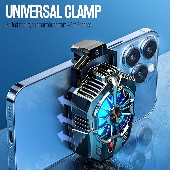TRILINK Phone Cooler for Gaming, Universal Phone Cooling Fan with Two Cooling Modes, Mobile Phone Radiator Case for iPhone Android Smartphones from 4.5 to 7in, Cell Phone Cooler for Live Streaming - Image 5