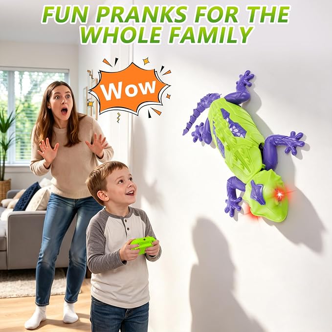 RC Wall Climbing Gecko, Rechargeable Remote Control Lizard Robot for Kids | 360° Rotating Wall Crawler Toy with LED Eyes, RC Stunt Car Toy Birthday Christmas Gift for 3-12 Year Old Boys Girls - Image 4