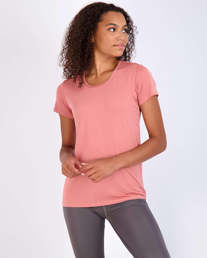 5 Pack Women's Dry Fit Short Sleeve Athletic Gym Workout Running Tops | Available in Plus Size, Exercise, Sports, Fitness, Quick Dry, Cooling, Moisture Wicking, Loose Basic Tees, Yoga, Pilates - Image 2