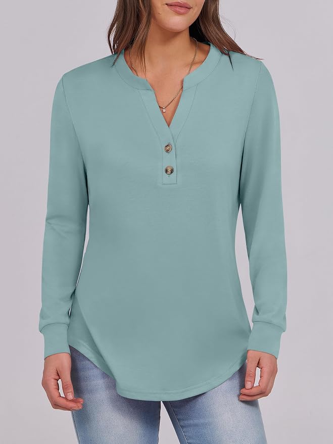 ANRABESS Women's Long Sleeve Shirts 2026 Spring Fashion Dressy Casual Tops Trendy Henley Blouses Cute Work Outfits Clothes - Image 4