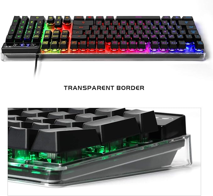 Gaming Keyboard and Mouse Combo, K1 RGB LED Backlit Wired Keyboard with 104 Key Computer PC Gaming Keyboard for PC/Laptop (Black) - Image 5