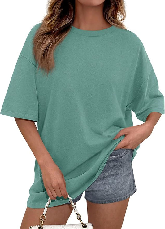 PRETTYGARDEN Womens 2026 Spring Going Out Tops Casual Short Sleeve Crewneck Loose Fit Basic Oversized T Shirts Summer Outfits by PRETTYGARDEN