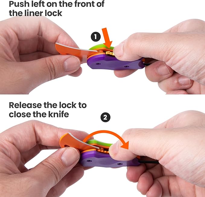 FUNBRO Small Pocket Knife for Men, Edc Knives Tool | Cool Folding Knife Box Cutter with 1.34 Inch Sharp Blade, Great Gift for Men (purple & Green) - Image 4