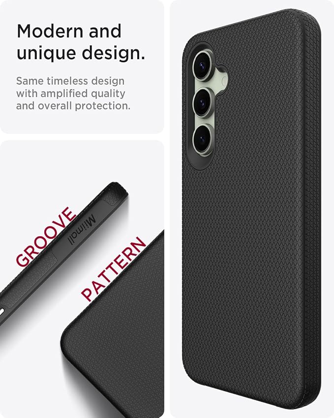 Miimall Rugged Case for Samsung Galaxy S24 FE - Slim, Dual Layer Protection, Military Shockproof, Anti-Slip, Anti-Scratch, Full Body Heavy Duty Case, Black - Image 2