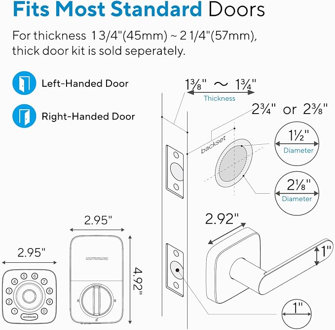 ULTRALOQ U-Bolt Pro WiFi Smart Lock with Handle, Fingerprint Keyless Entry Door Lock Set with Lever, Smart Deadbolt Locks for Front Door, Auto-Lock, Auto Unlock, App Remote Control, ANSI Grade 1 - Image 9