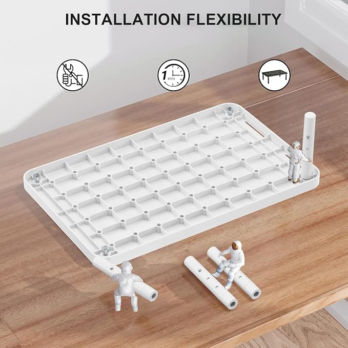 WALI Computer Monitor Stand for Desk, Adjustable Laptop Riser, Desk Monitor Stand Underneath Storage for Office, Home, School Supplies (PTT001-W), 1 Pack, White - Image 8