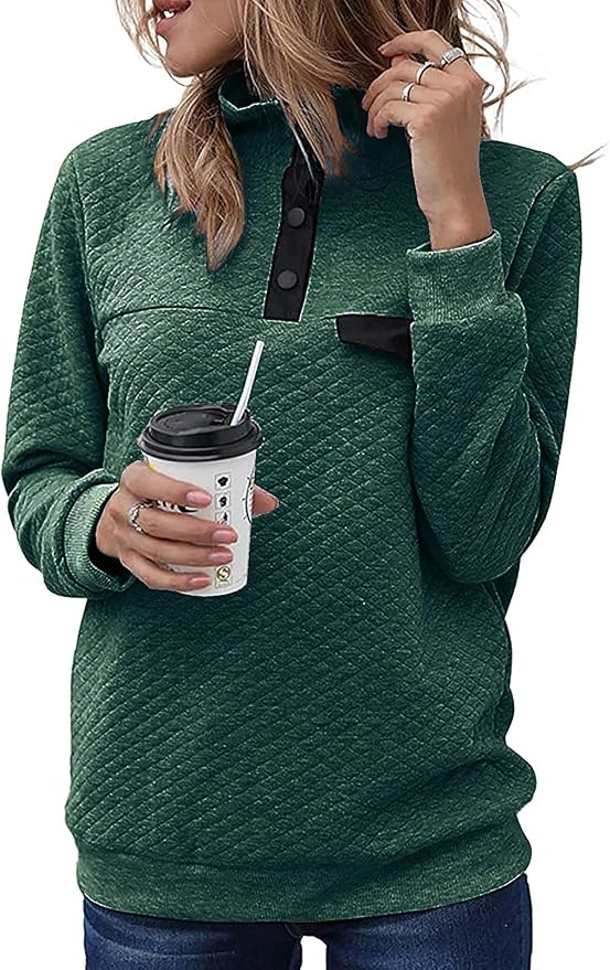 BTFBM Women Fashion Quilted Pattern Lightweight Zipper Long Sleeve Plain Casual Ladies Sweatshirts Pullovers Shirts Tops by BTFBM