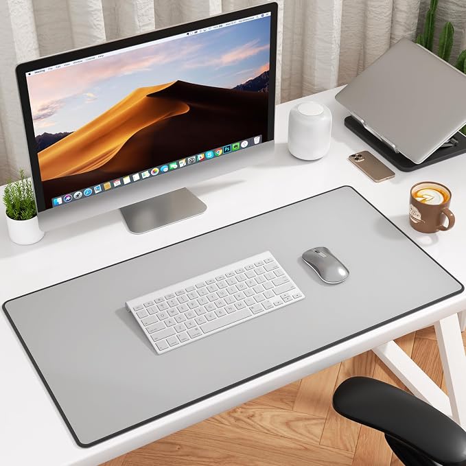 KTRIO Large Gaming Mouse Pad, Desk Mat, 31.5 x 15.7 in, Silver Grey, XXL | Smooth Micro-Weave Surface, Artistic Pattern Design, Non-Slip Rubber Base, Durable Stitched Edges, Office & Home Use - Image 6