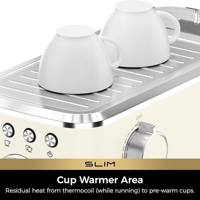CHULUX Slim Espresso Machine with Milk Frother for Home Cappuccino, Creamy | Precise Pressure Gauge, Food-Grade Materials, 20 Bar Italian Pump, Professional Temperature Control System, Stainless Steel - Image 6