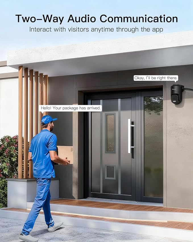 VIMTAG 2.5K 4MP Outdoor Security Camera, Pan/Tilt WiFi Home CCTV Camera, 360° View & Motion Tracking, Color Night Vision, 2-Way Audio, AI Detection Alarm, IP66, Cloud & SD Card Storage, Works w/Alexa - Image 7