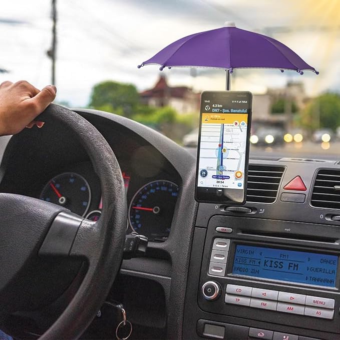 Phone Umbrella Stand, Sun Shade Mini Umbrella for Cell Phone with Adjustable Fist Style Suction Cup, Universal Anti-Glare Sun Visor for Outdoor - Image 4
