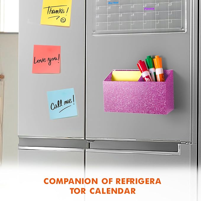 BEYGORM Magnetic Dry Erase Marker Holder for Whiteboard & Refrigerator | Non-slip Acrylic Pen Holder for Classroom, Fridge Magnet, Locker Organizer Accessories, Teacher & School Supplies(Blue) - Image 4