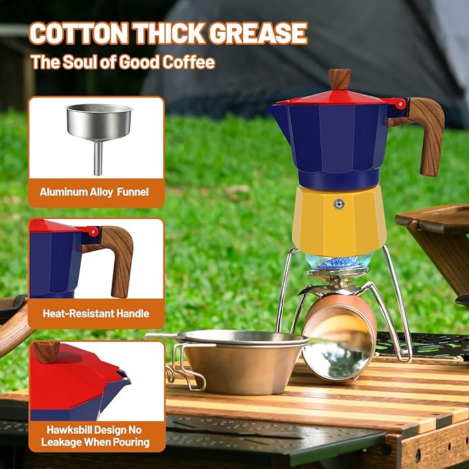 9 Cup Aluminum Espresso Stovetop Moka Pot Express Coffee Maker Percolator Italian Classic Mocha Coffee Machine for Italian and Cuban Cafe Brewing for Home & Camping 450ml 15oz - Image 5