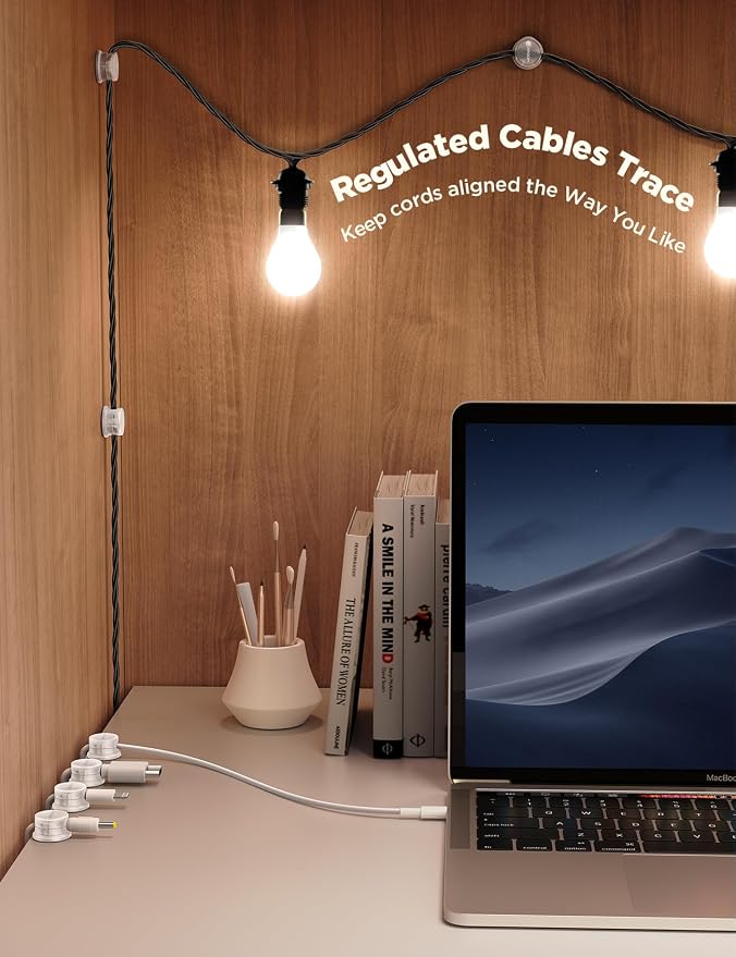 JOYROOM 9 Pack Magnetic Cable Clips, Cord Organizer Adhesive Wire Holder | Home Nightstand Office Desk Accessories, Car Wall Organization, Phone Charger Cord Holder Management, Cable Smooth Adjustable - Image 3