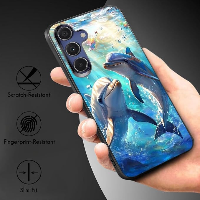 Designed for Galaxy A17 5G Phone Case,Slim Silicone Shockproof Protective Case for Galaxy A17 5G 6.7 inch,Dolphin - Image 3