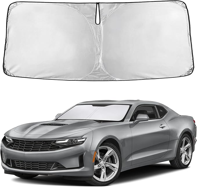 EcoNour Windshield Sunshade Compatible for Chevrolet Camaro 2016-2023 2024 2025, Sun Visor for Front Windshield & Window Sun Shade Cover, UV Heat Blocker & Protector, Car Accessories by EcoNour
