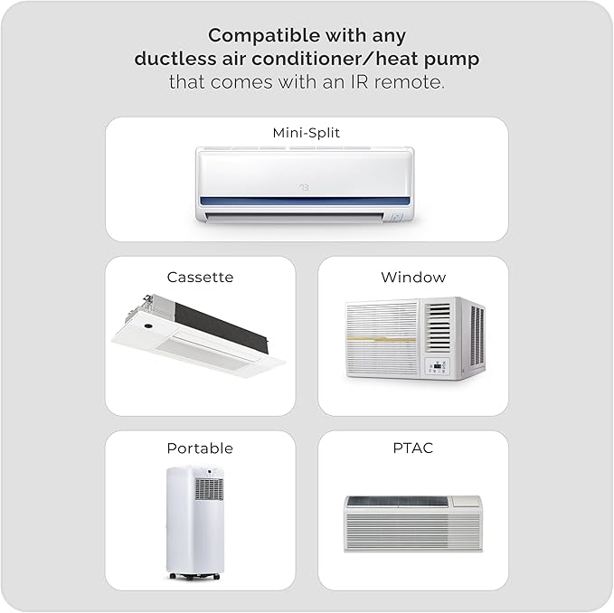 Breez Max Smart AC Controller | AHR Product of the Year WiFi Thermostat for Mini-Split, Window, Portable AC/Heat Pump | AI-Based Tech | Free App, No Subscription | Alexa, Google, IFTTT etc. (White) - Image 2