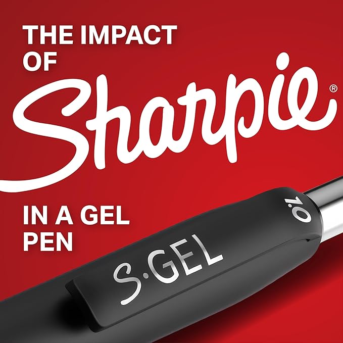 Sharpie S-Gel Gel Pens, Pearl White Body, Black Ink, Medium Point (0.7mm), 12 Count - For Journaling, Writing, Note-Taking, School, Office Supplies - Image 3