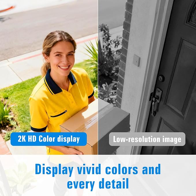Security Cameras Wireless Outdoor, 2K Cameras for Home Security with Color Night Vision, SD/Cloud Storage,Longer Battery Life, Weatherproof, AI Motion Detection, Spotlight Siren Alarm（2 Pack） - Image 2