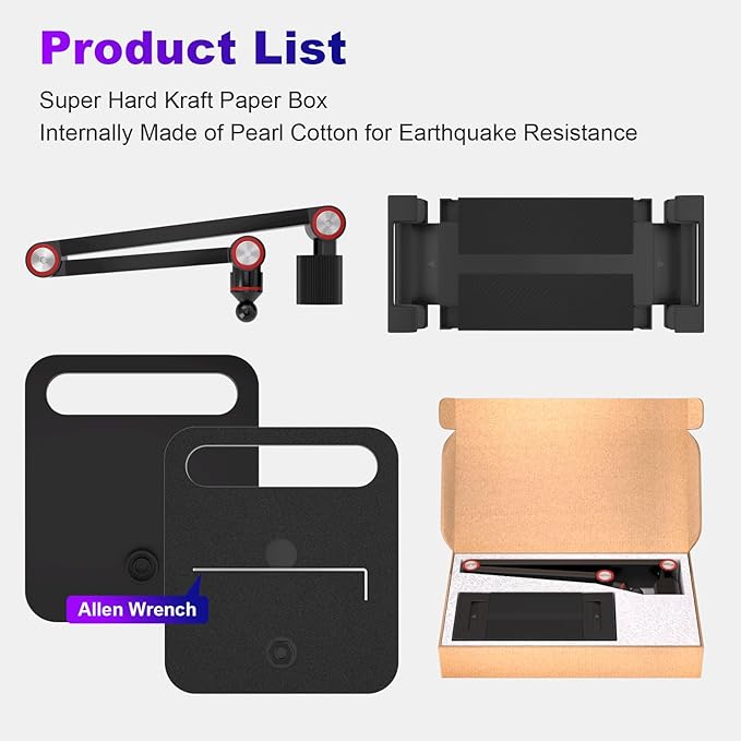 Portable Monitor Stand Holder for 6-18.5 Inch,Universal Desktop Version Expandable Display Base Adjustable Portable Monitor Desktop Clamp,Long Stand,Tablet Stand ,Compatible with Larger Sizes - Image 5