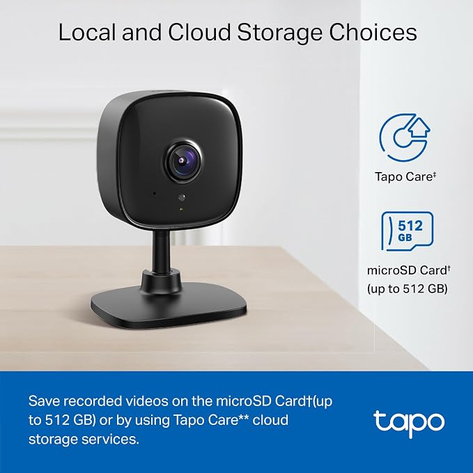 Tapo 1080P Indoor Wired Security Camera - Works as a Baby Monitor & Pet Camera, Motion Detection, 2-Way Audio, Siren, Night Vision, Subscription-Free Local Storage or Optional Cloud, C101(4-Pack) - Image 4