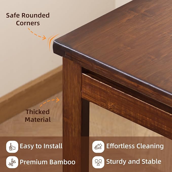 Bamboo Folding Desk with Storage, Foldable Desk for Small Spaces, Brown | Space-Saving Computer Desk with Storage, Compact Size, Writing Study Table for Home Office, Bedroom, Dorm, Apartment - Image 6