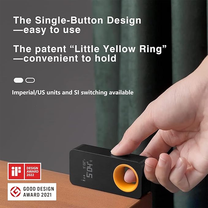 HOTO Pocket-Size Laser Measuring Tool, EDC Gadget Birthday Gift for Men Dad | Keychain-ready Carry Design, 98Ft Laser Tape Measure ±2mm Accuracy, USB-C Rechargeable, OLED Display, Ft/M/in Unit Conversion - Image 3