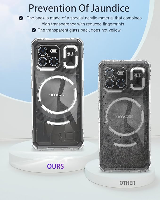 Case Cover for DOOGEE Blade GT AI 5G, Phone Case with Ring Buckles and Lanyards, Premium TPU Material Protective Shell, Protective Cover with Scratch and Anti-Fingerprint, Transparent - Image 4