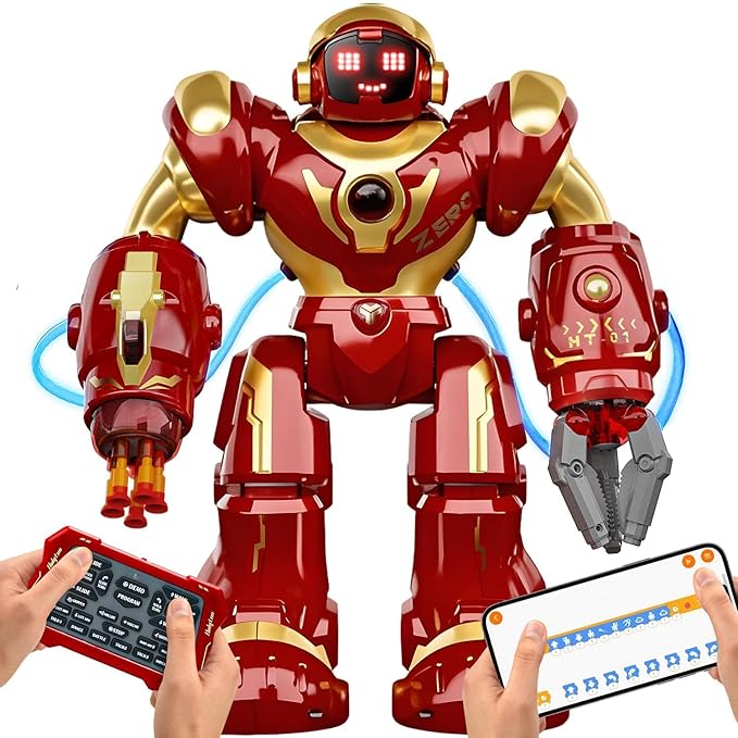Holyton 5088 Smart Robot for Kids, Programmable Remote Control Robot | 15.7" Large Robot, Voice, App & Remote Control, Grab & Foam Dart Launcher, Music & Dancing, STEM Toy, Gift for Kids Ages 5-12 by %F0%9D%90%87%F0%9D%90%A8%F0%9D%90%A5%F0%9D%90%B2%F0%9D%90%AD%F0%9D%90%A8%F0%9D%90%A7