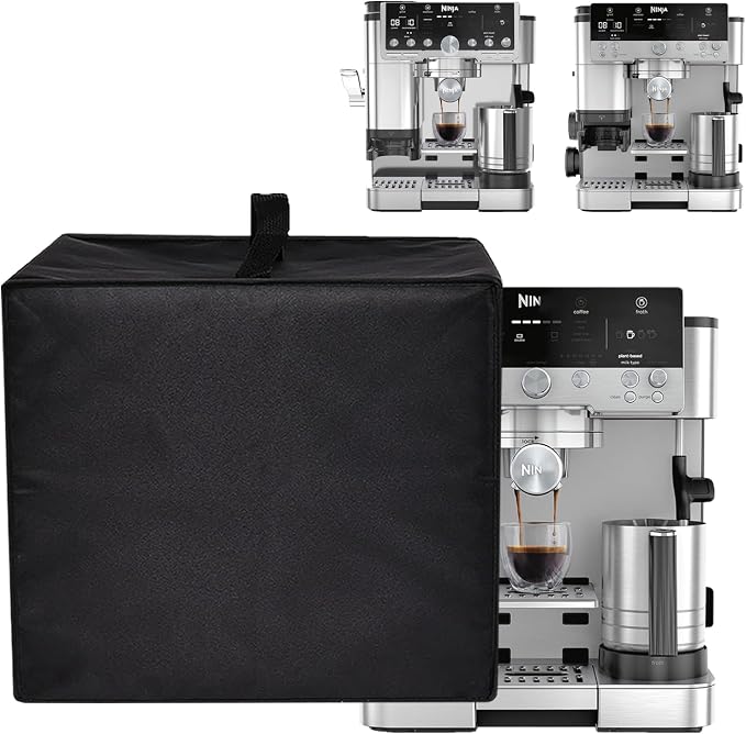 Espresso Maker Cover for Ninja Espresso Machine Luxe Café Premier ES601 | Heavy Duty 600D Nylon Waterproof Protective Heat-resistant Dustproof Coffee Maker Cover with Handle Foldable Washable by Unknown