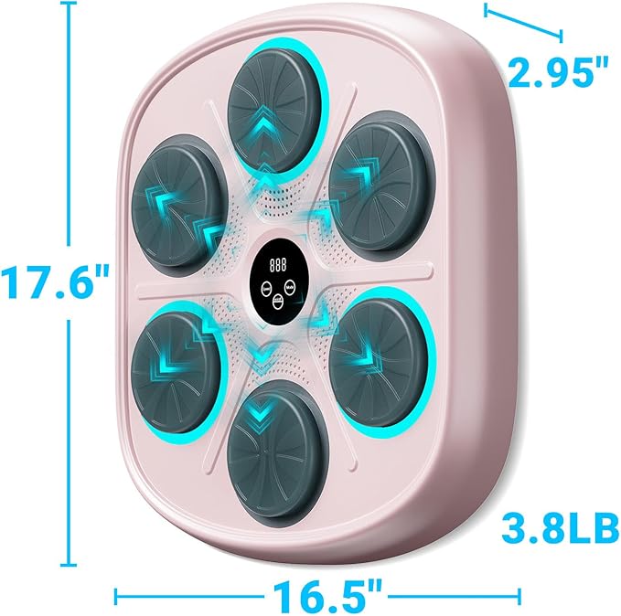 OurStarry Smart Music Boxing Machine for Adults and Kids, Wall Mounted Punching Trainer with Boxing Gloves, LED Electronic Target, 9 Modes and 9 Speeds, Home Gym Workout Equipment - Image 2