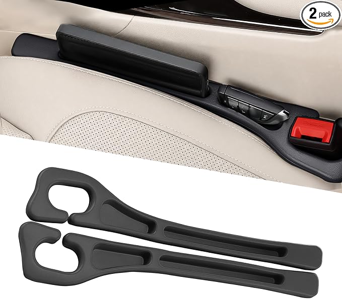 Car Seat Gap Filler Organizer 2 PCS Black Universal Seat Gap Plug Blocker Anti-Drop Console Catcher Phone Keys Storage for Car Truck SUV Auto Accessories Style1 by Unknown