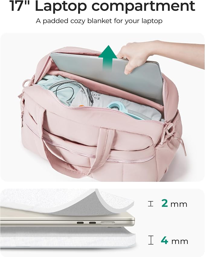BAGSMART Duffle Bag for Travel, Gym Bag for Women, Weekender Carry on Bag | PVC Wet Pocket, Airline Approved Personal Carry-on Size, Fits Under-seat, One Bag for Gym, Travel, Hospital, Overnight - Image 5