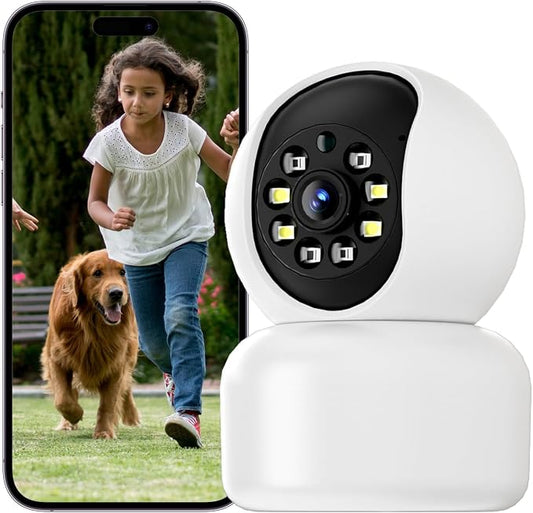 Hawkray 360° 2K 3MP Security Camera Indoor,2.4/5GHz WiFi Smart Motion Alert with AI & 911 Connect,Color Night Vision,355° Pan 60° Tilt,Two-Way Talk by HawkrayCams