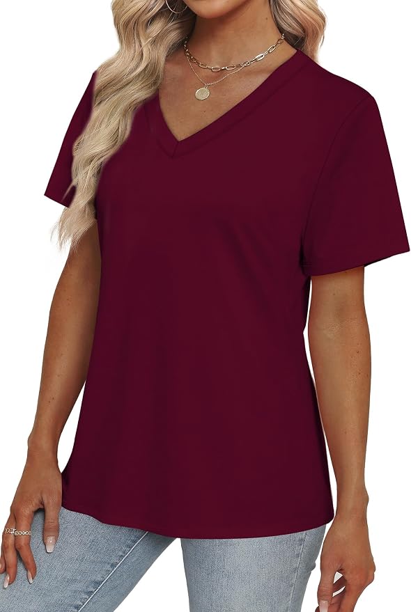 Alaroo Womens Summer Tops 2026 V Neck Short Sleeve Shirts Trendy Dressy Casual Vacation Outfits Printed - Image 3